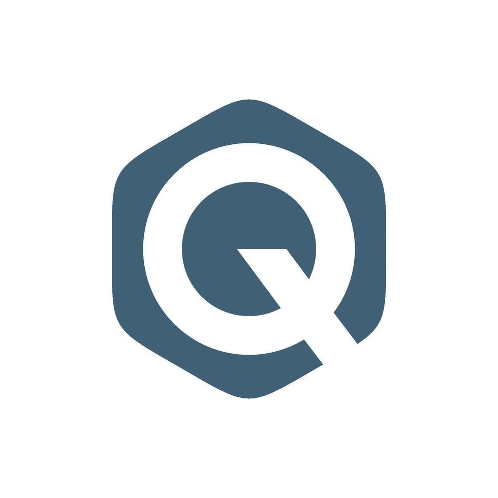 Negative Space Hexagon Letter Q Logo Template Illustration Design. EPS 10. vector