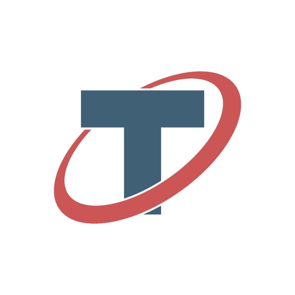 Circle Orbit Letter T with Orbit Ring Logo Template Illustration Design. EPS 10. vector