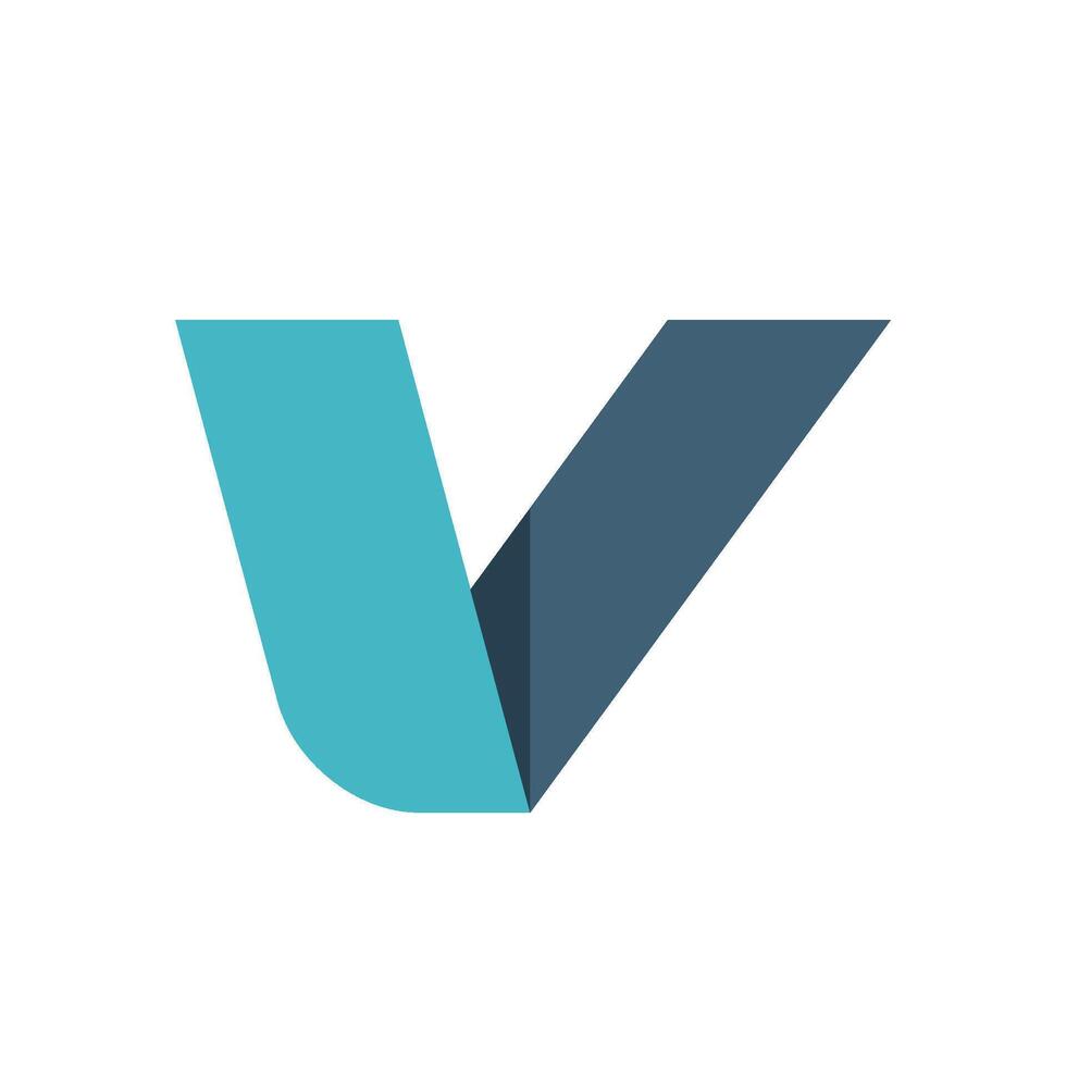 Folded Letter V Logo Template Illustration Design. EPS 10. vector