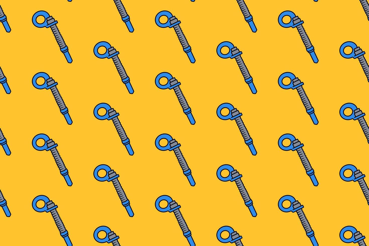 bolt hanger rock climbing colorful seamless pattern on yellow background set. doodle bouncer equipment illustration pattern background. bolt fastener background for climbing sport club merchandise vector