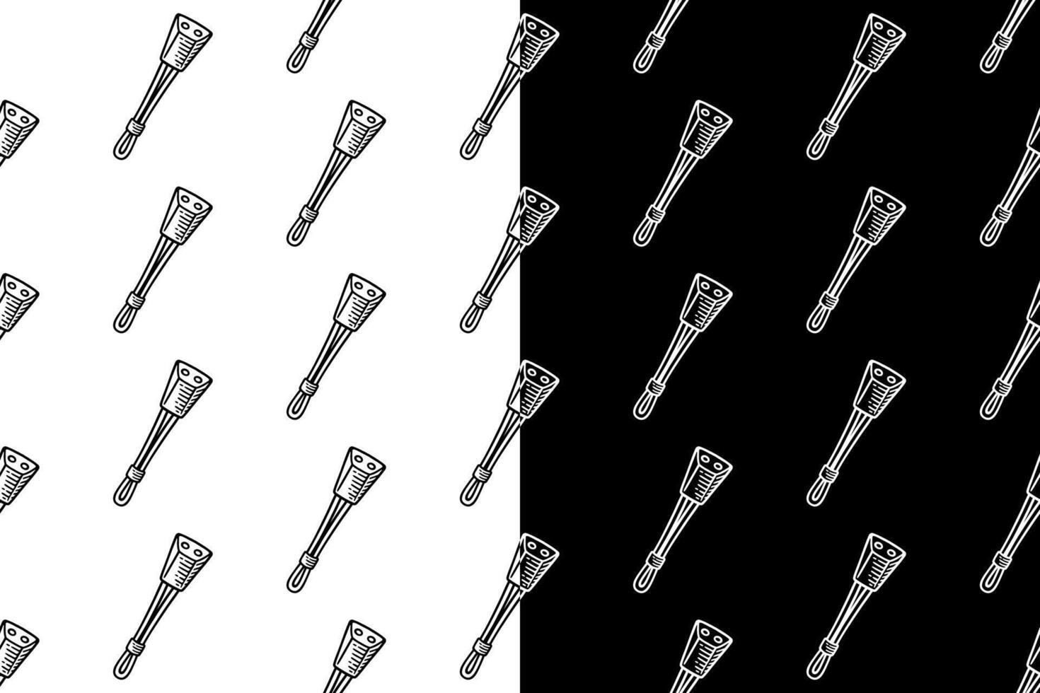 climbing trapezoid stopper doodle seamless pattern on black white background set. carved chock equipment engraving pattern background. retro chock nut background for climbing sport club merchandise vector