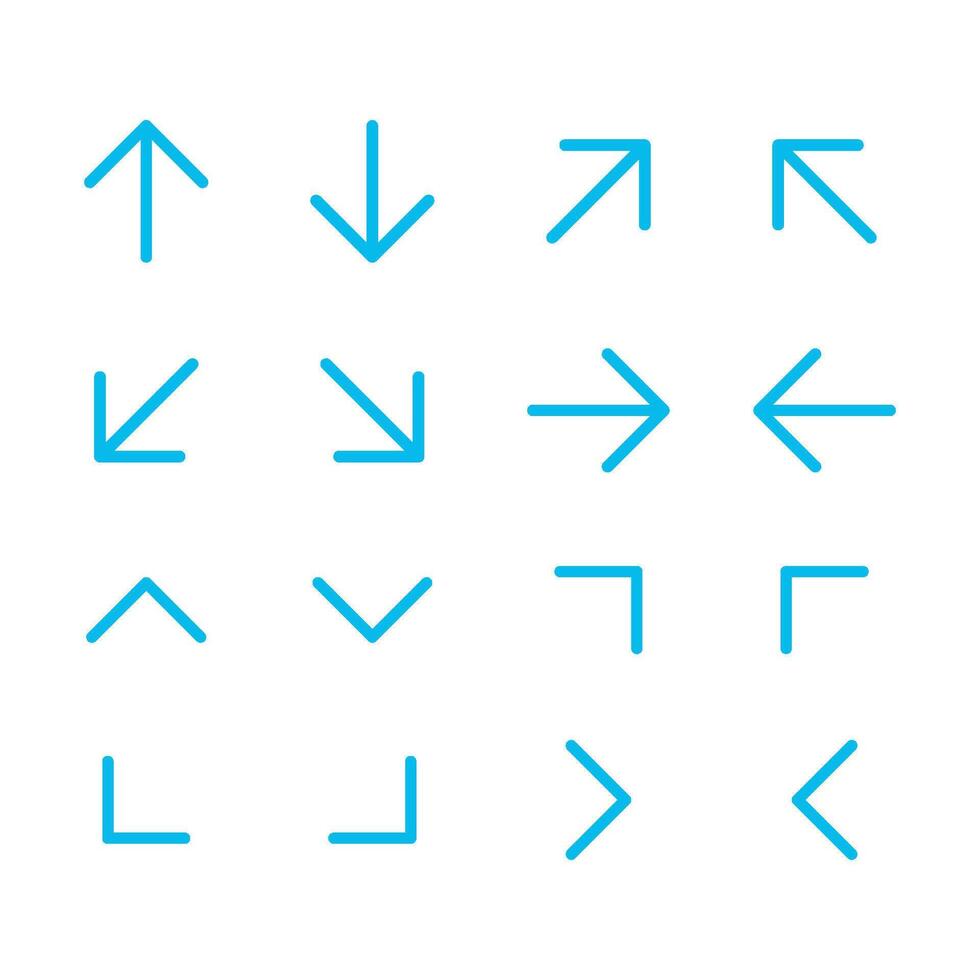 Blue Set Arrow Outline Icon Logo Template Illustration Design. EPS 10. vector