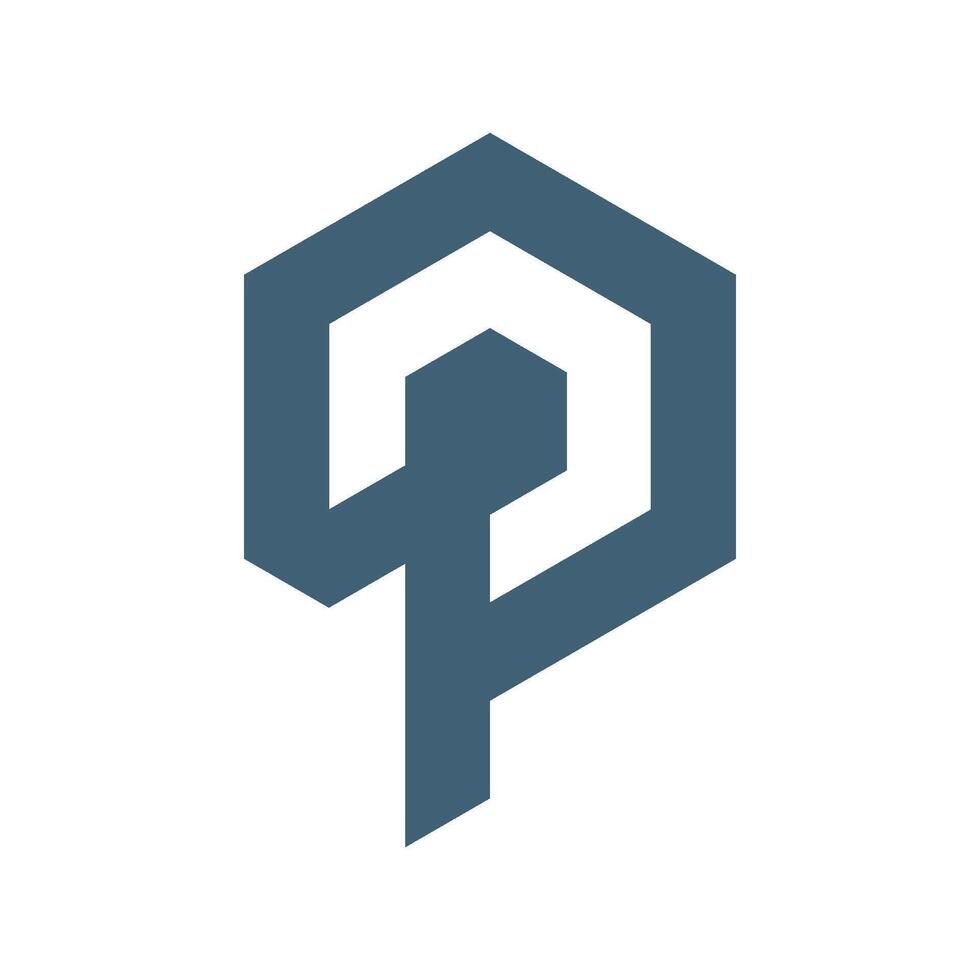 Hexagonal Point Letter P Icon Logo Template Illustration Design. EPS 10. vector