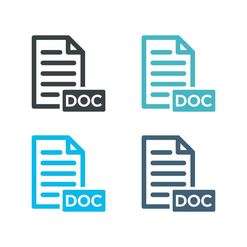 Doc Document Download Icon Logo Template Illustration Design. EPS 10. vector