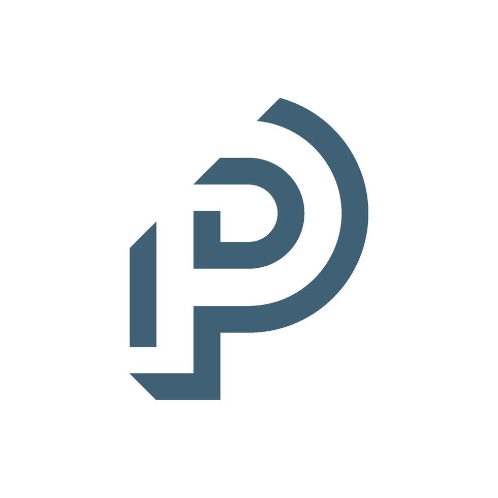 Cut Outline Letter P Icon Logo Template Illustration Design. EPS 10. vector