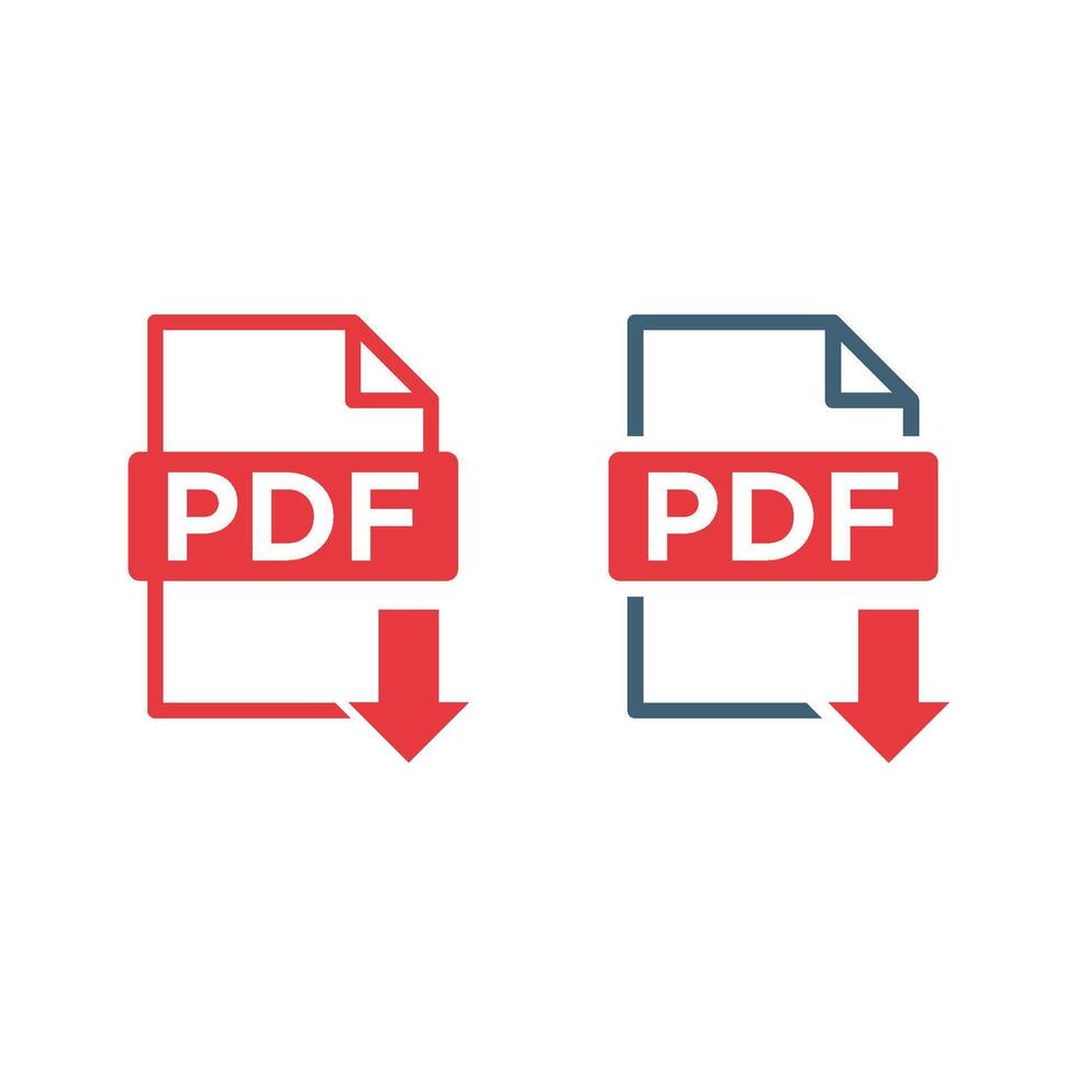 Set PDF Document Download Icon Logo Template Illustration Design. EPS 10. vector