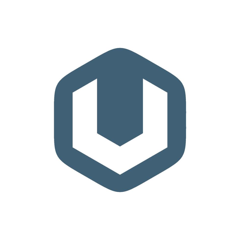 Hexagonal Shape Letter U Logo Template Illustration Design. EPS 10. vector