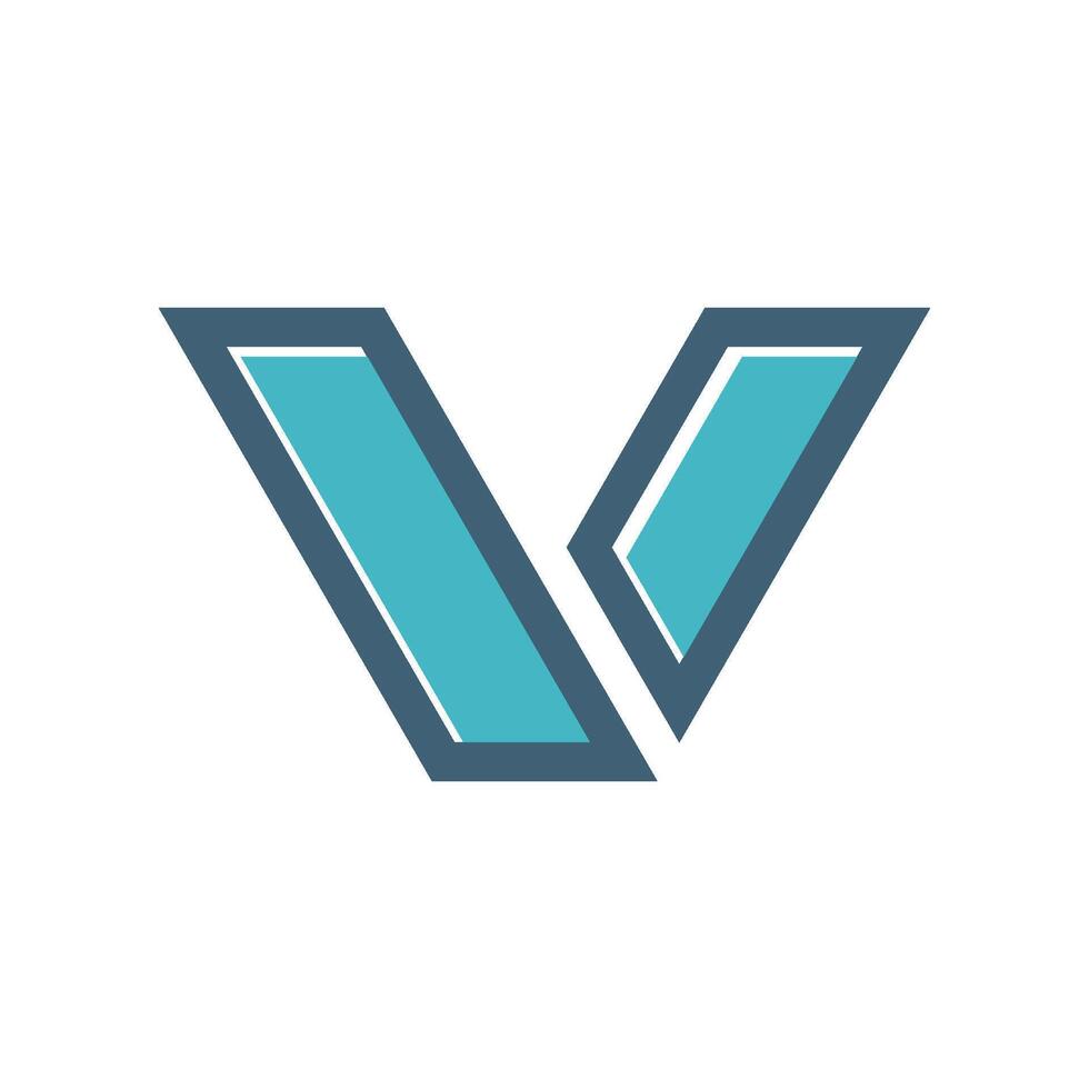 Blue Elegant Letter V Logo Template Illustration Design. EPS 10. vector