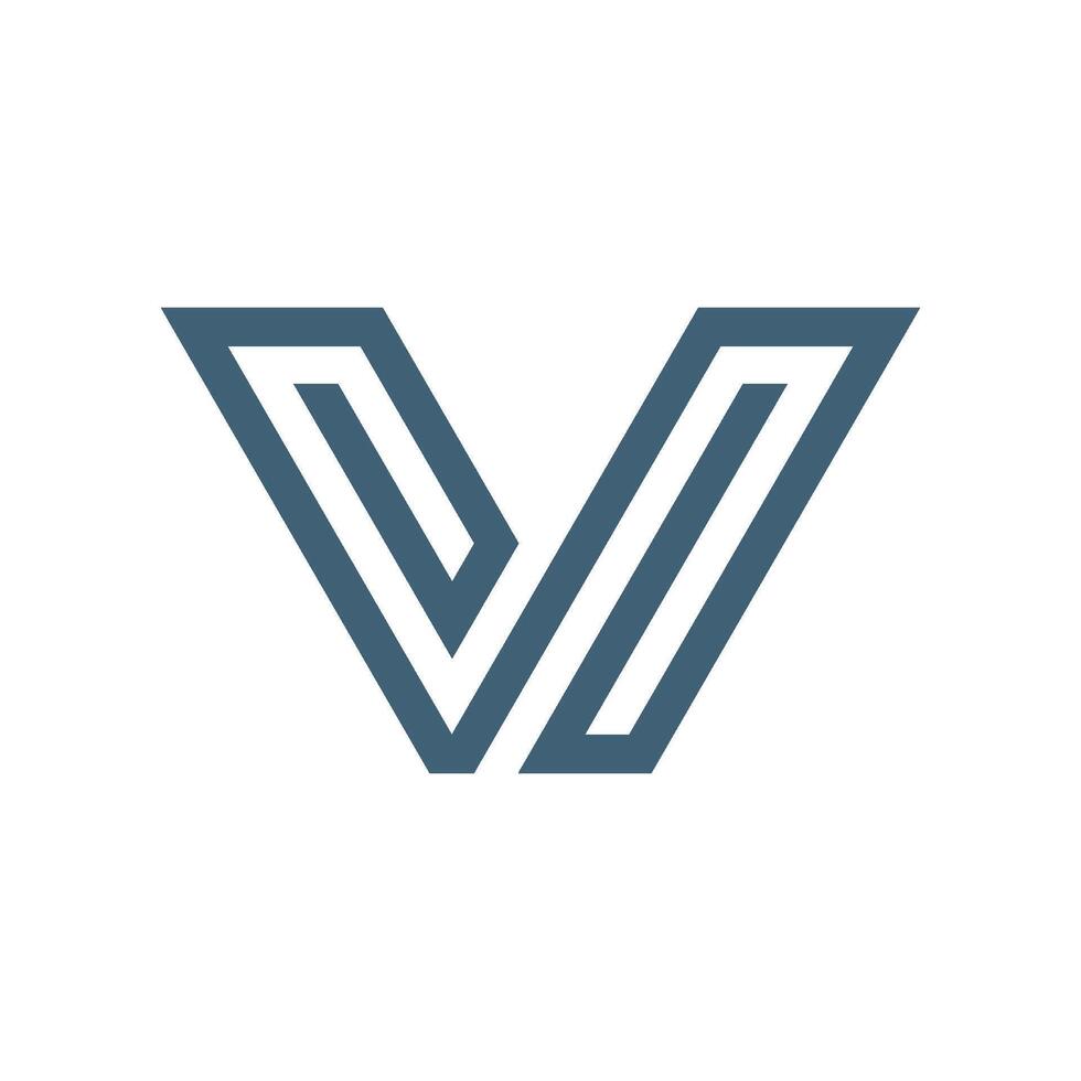 Monoline Letter V Logo Template Illustration Design. EPS 10. vector