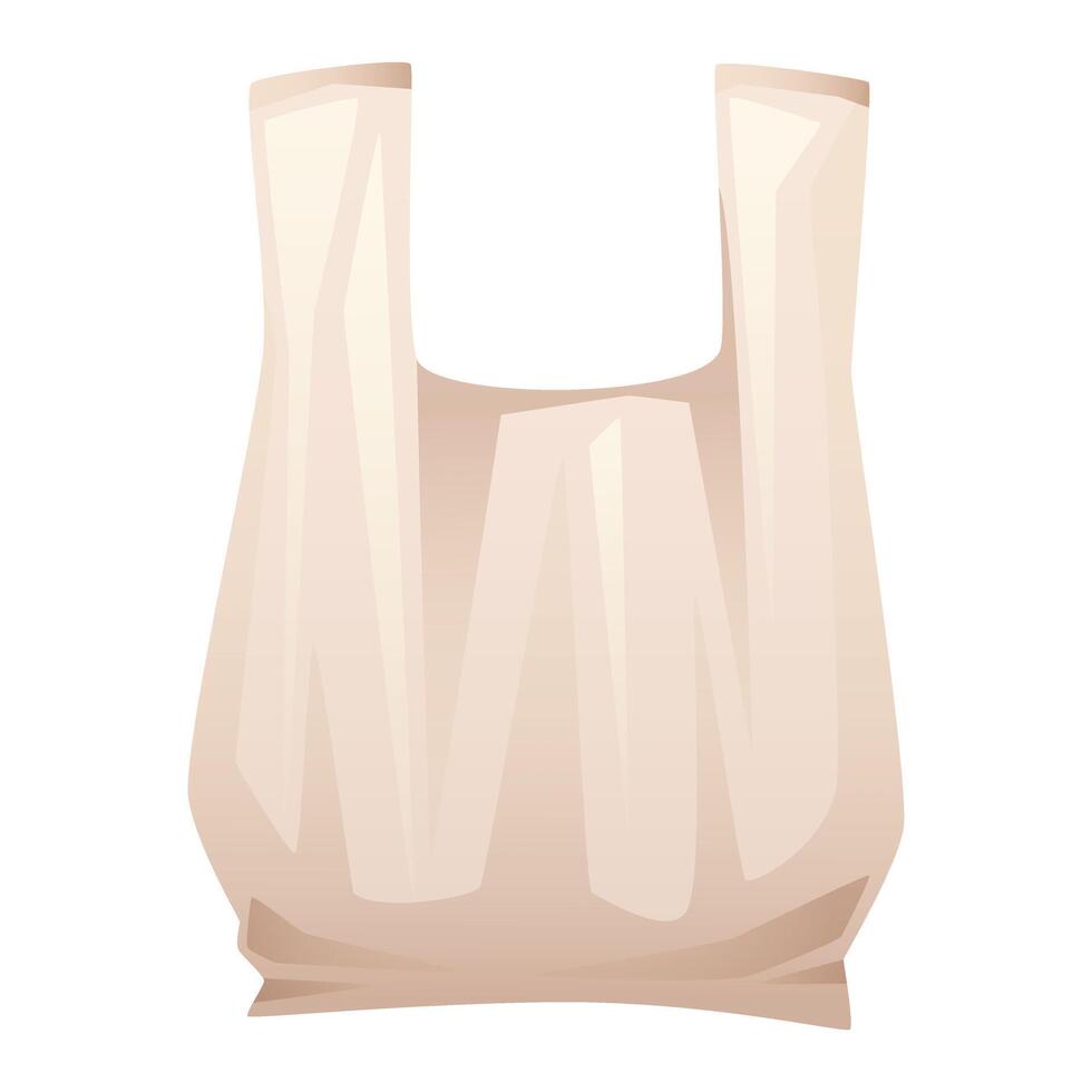Empty plastic, disposable bag for garbage or shopping. Used and new polyethylene bags, cellophane bag. Plastic trash, recycling, reuse, ecology. illustration, isolated on white background. vector