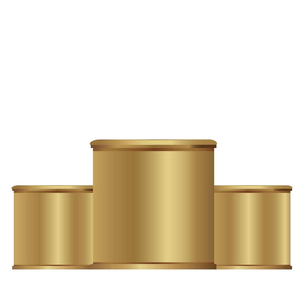 Gold podium three wins. Pedestal, nomination, title, ranking, rating, sport. illustration. Isolated on white background vector
