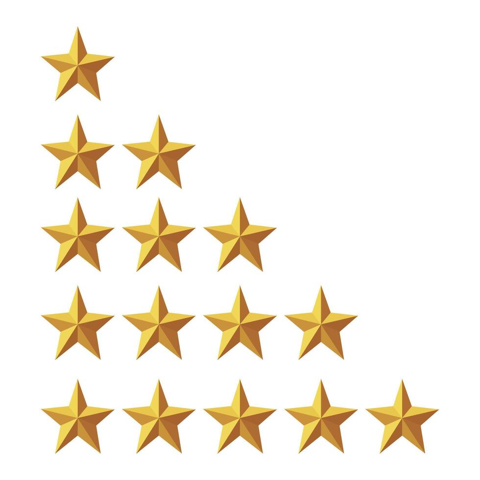 Badge with five star quality rating. isolated flat illustration for web design. Set of icons with rating stars vector