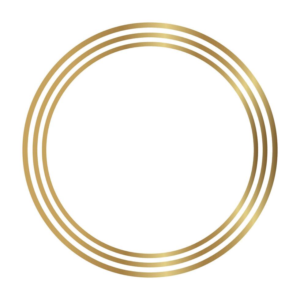 Gold three layer circular frame, circle sketch, circle design, multi layer circular frame, accessory frame, text. vector