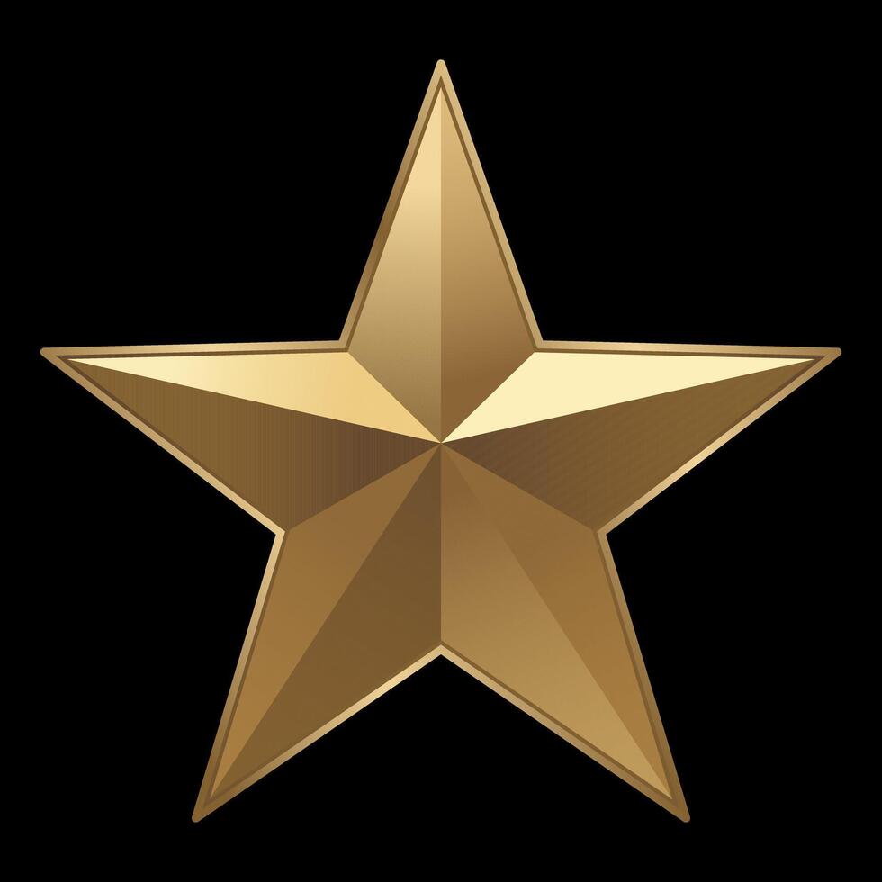 Gold star icon on isolated black background. Ranking review icon for websites and mobile apps. illustration vector
