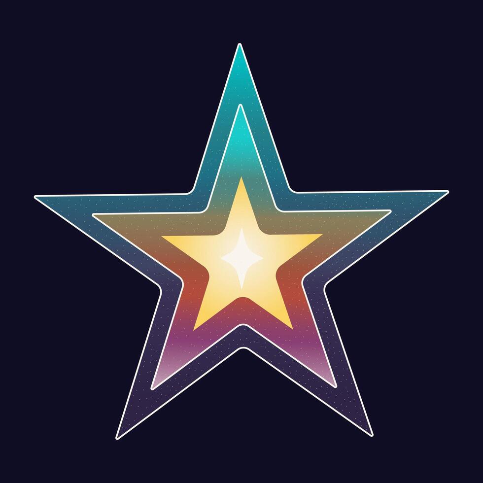Shiny bright star on isolated background. Icon Illustration vector
