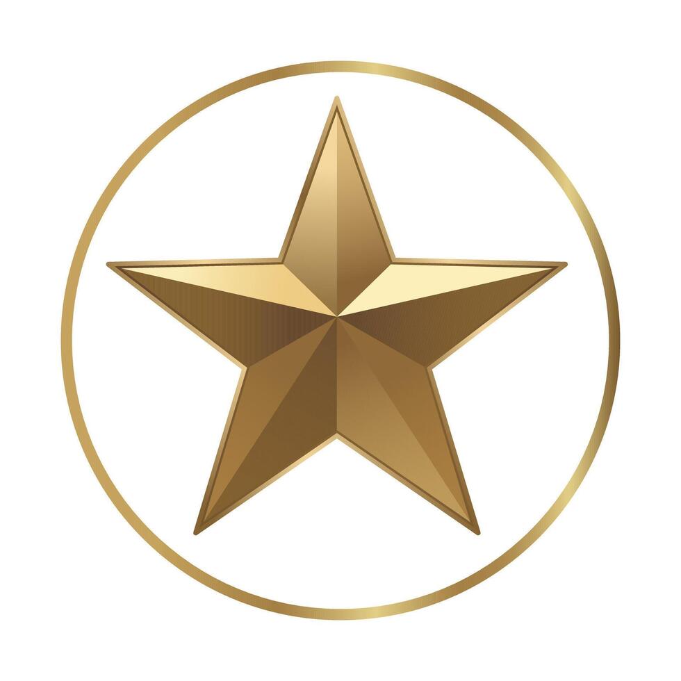 Gold star icon on isolated background Rating review icon for websites and mobile apps. illustration vector