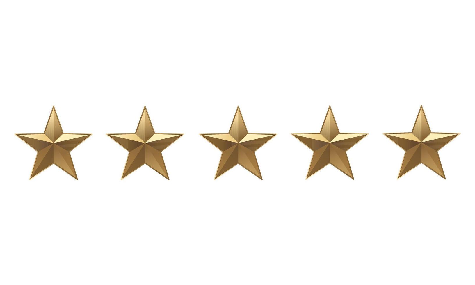 Five gold stars icon on isolated background. Rating review icon for websites and mobile apps. illustration vector