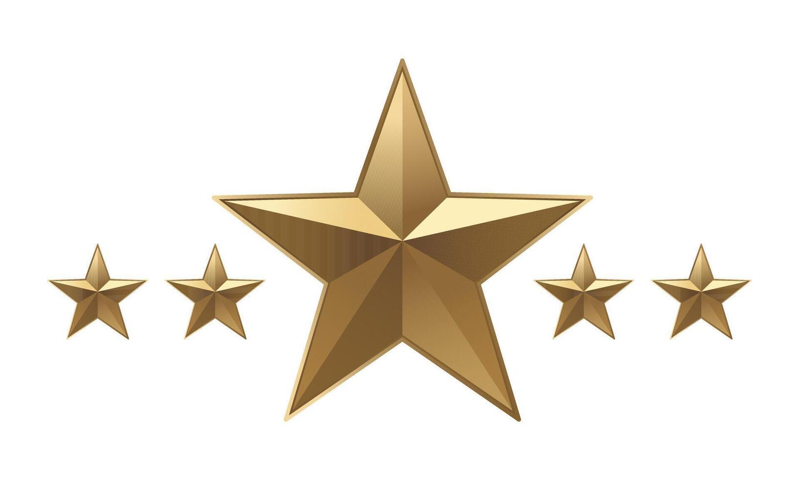Five gold stars icon on isolated background. Rating review icon for websites and mobile apps illustration vector