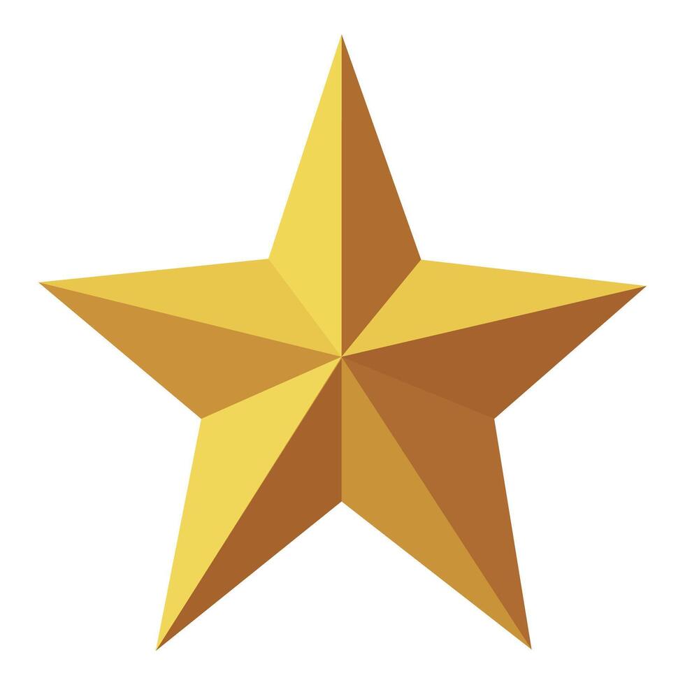 Gold star icon on an isolated white background. icon vector