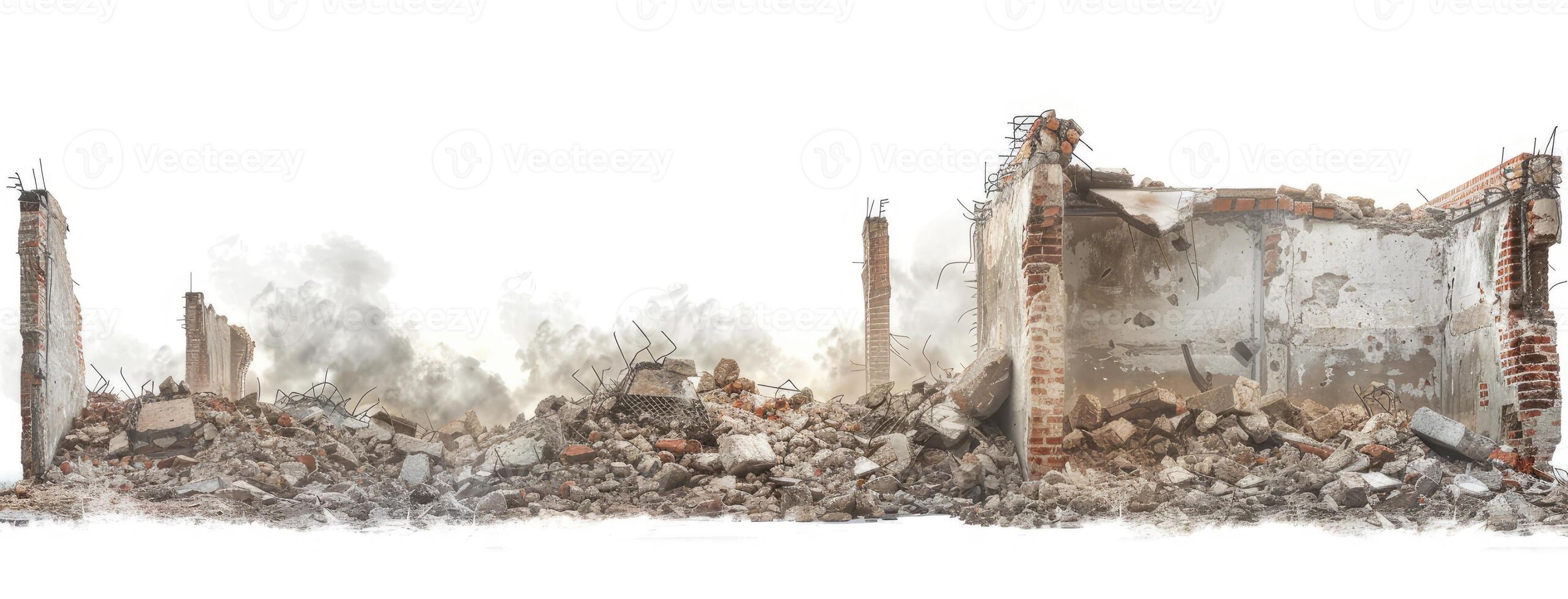 A drawing of a building that has been destroyed photo