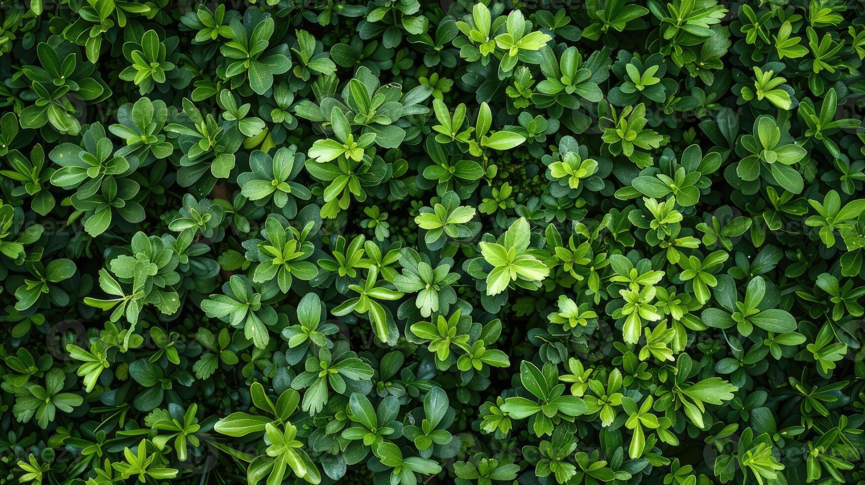 A close up of a green bush with leaves photo