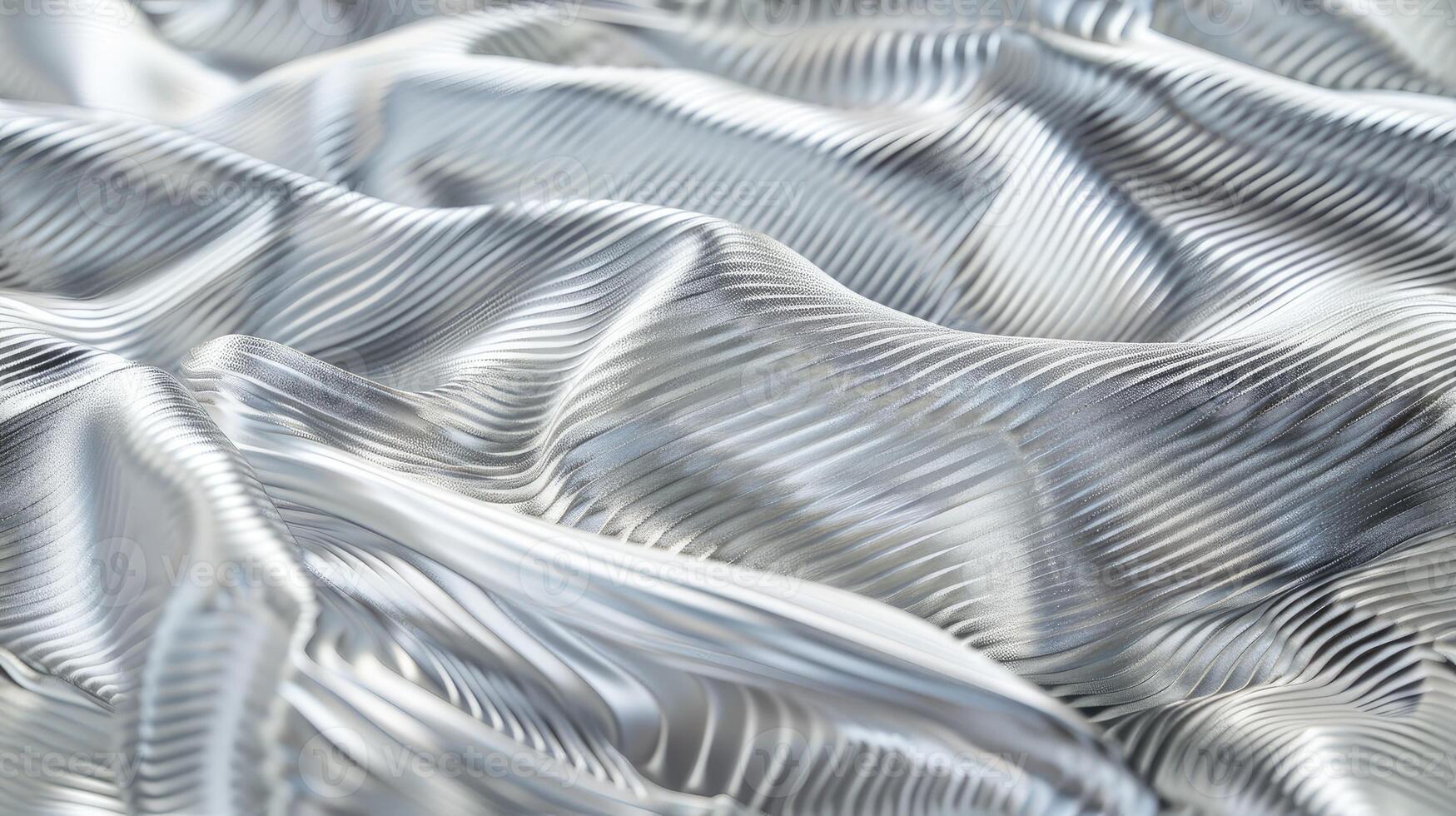 A close up of a silver fabric with wavy lines photo
