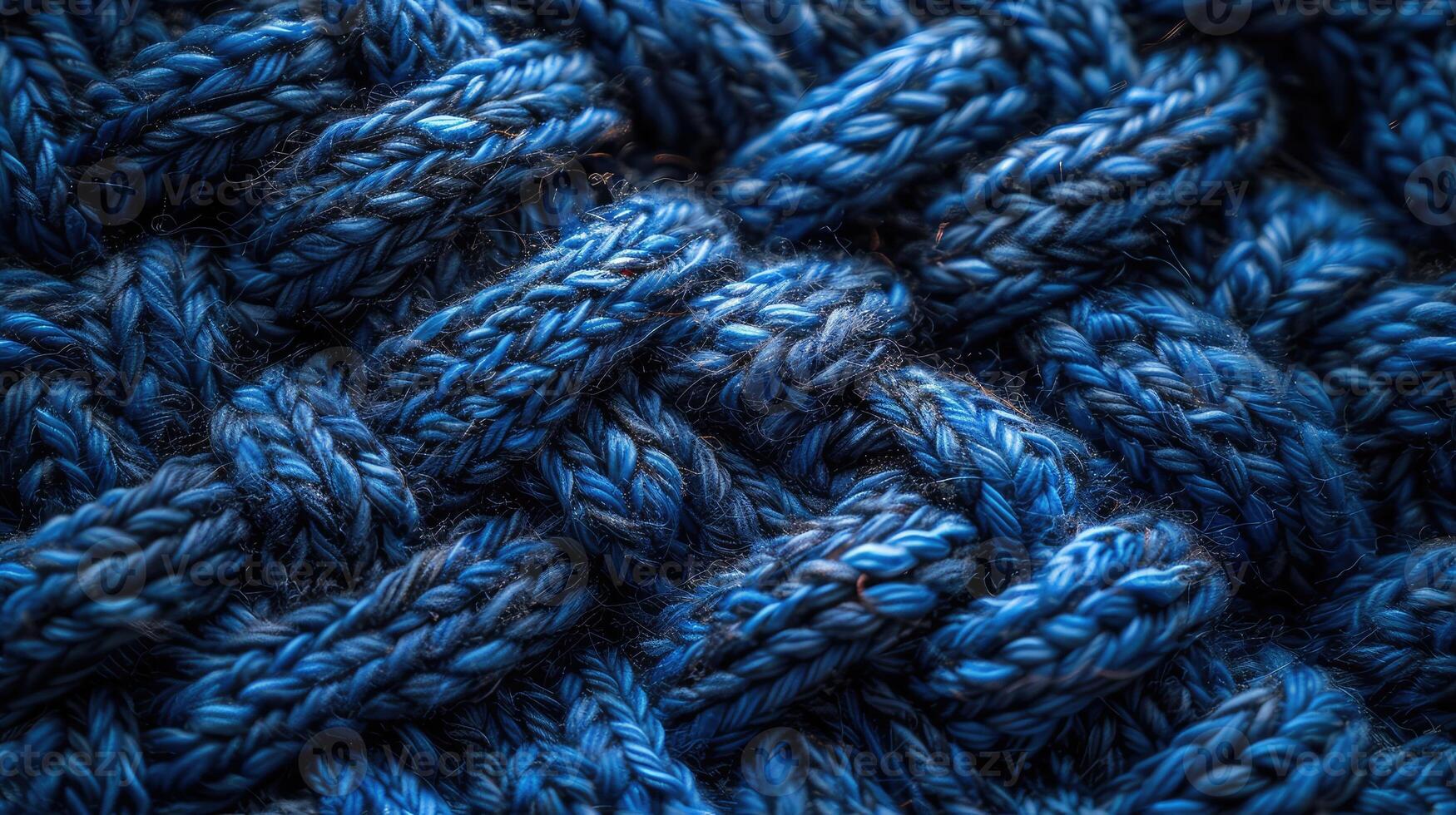Close up of a blue knitted fabric photo