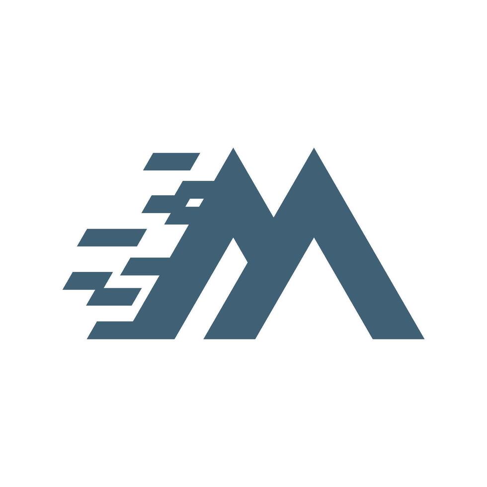 Pixelated Letter M Logo Template Illustration Design. EPS 10. vector
