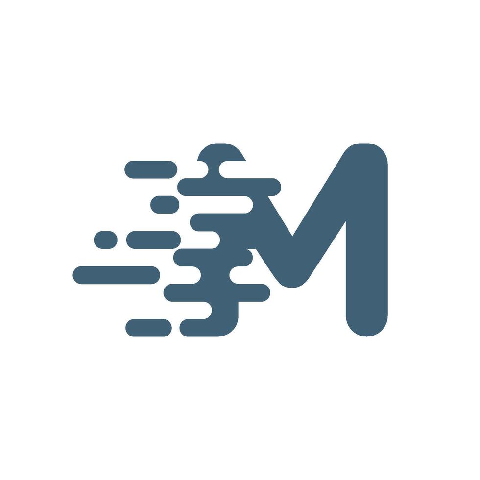 Fast Pixel Letter M Logo Template Illustration Design. EPS 10. vector