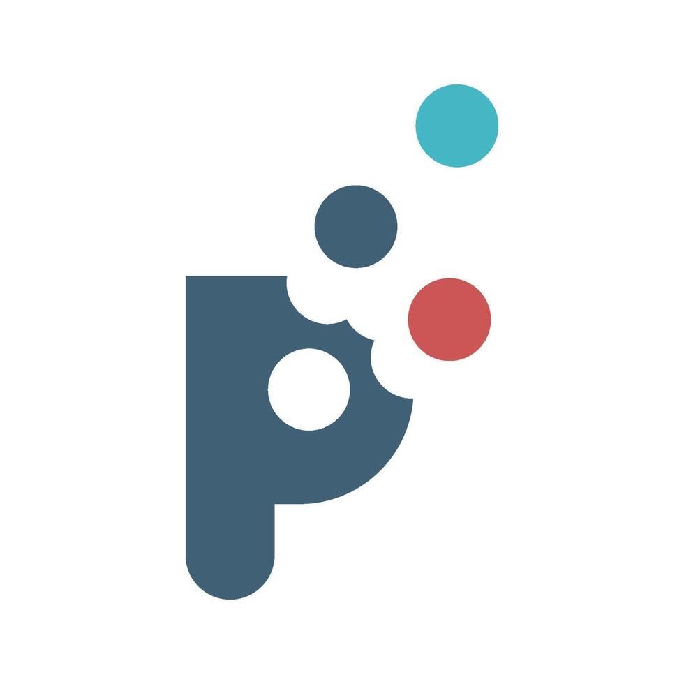 Colorful Dots Letter P Icon Logo Template Illustration Design. EPS 10. vector