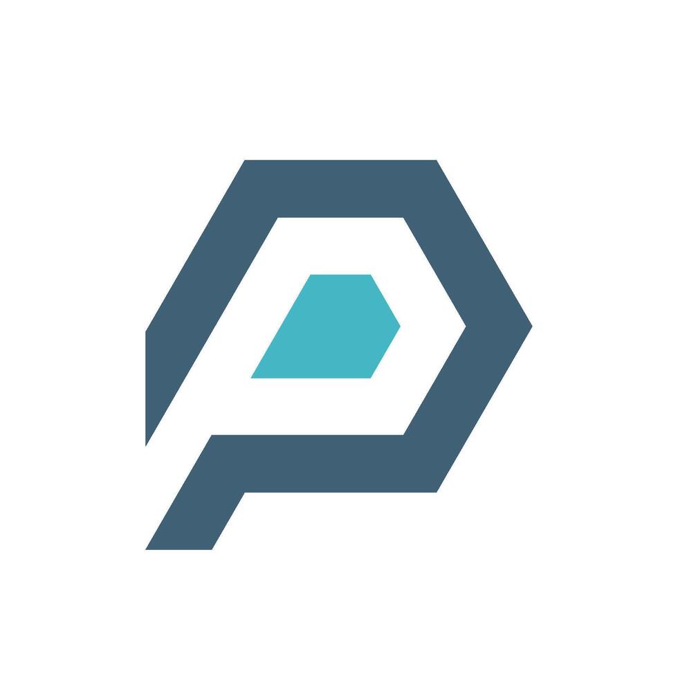 Hexagonal Italic Letter P Icon Logo Template Illustration Design. EPS 10. vector