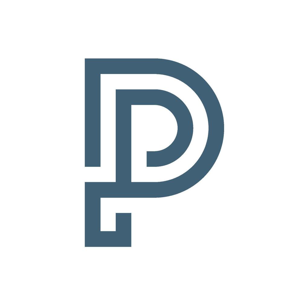 Abstract Monoline Letter P Icon Logo Template Illustration Design. EPS 10. vector