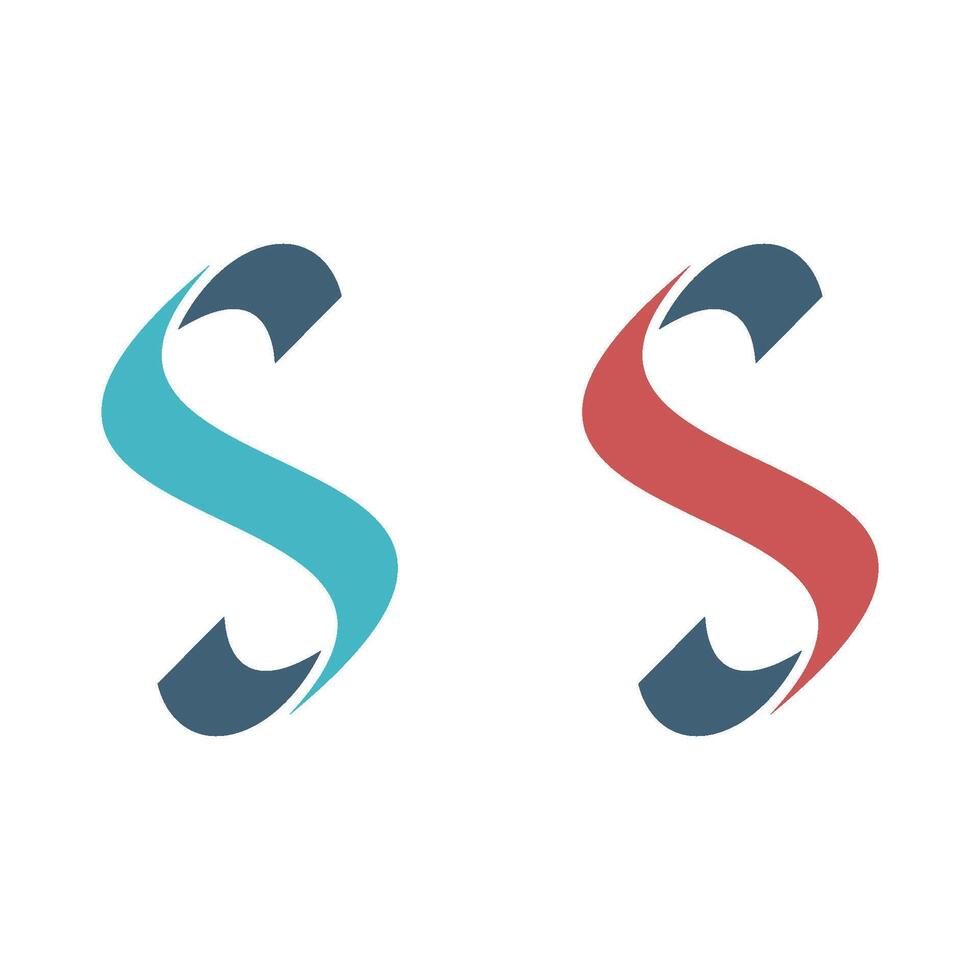 Set Two Color Letter S Logo Template Illustration Design. EPS 10. vector