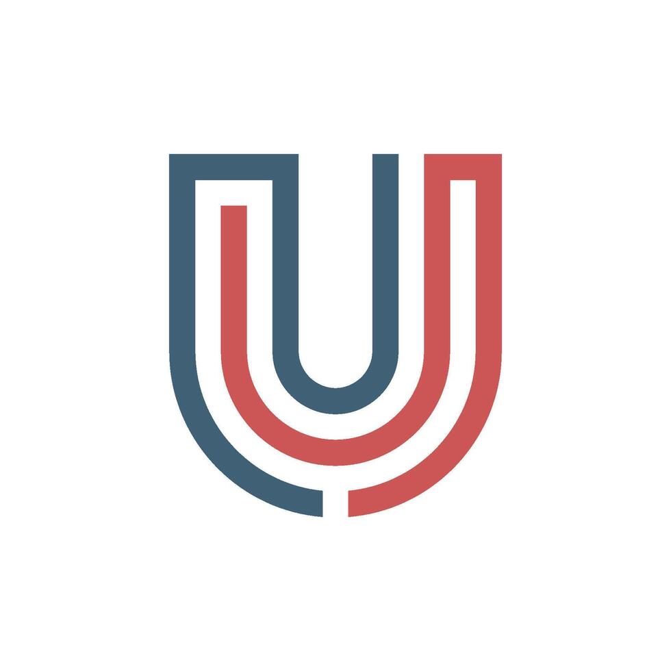 Two Color Monoline Letter U Logo Template Illustration Design. EPS 10. vector