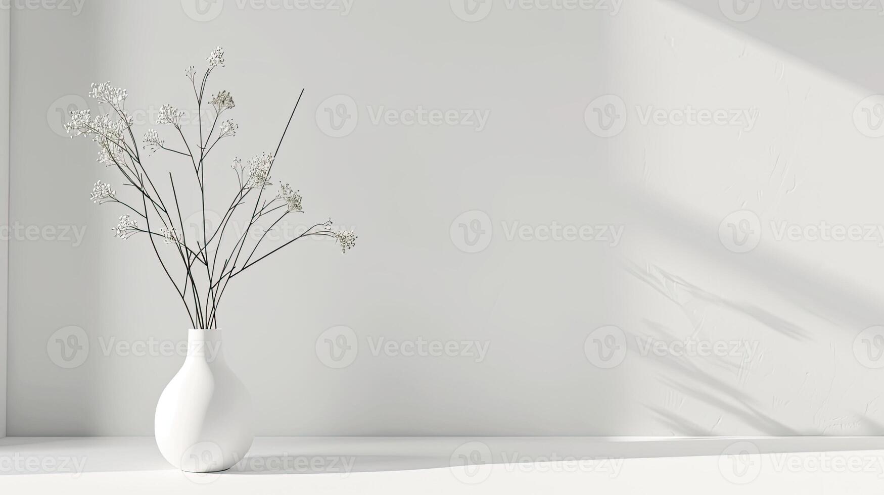 A white vase with some flowers in it photo