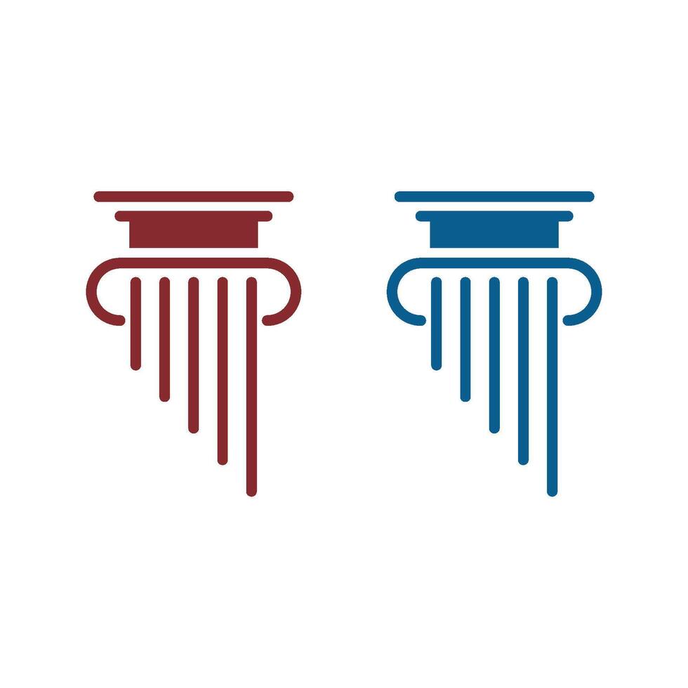 Set Pillar Law Office Logo Template Illustration Design. EPS 10. vector