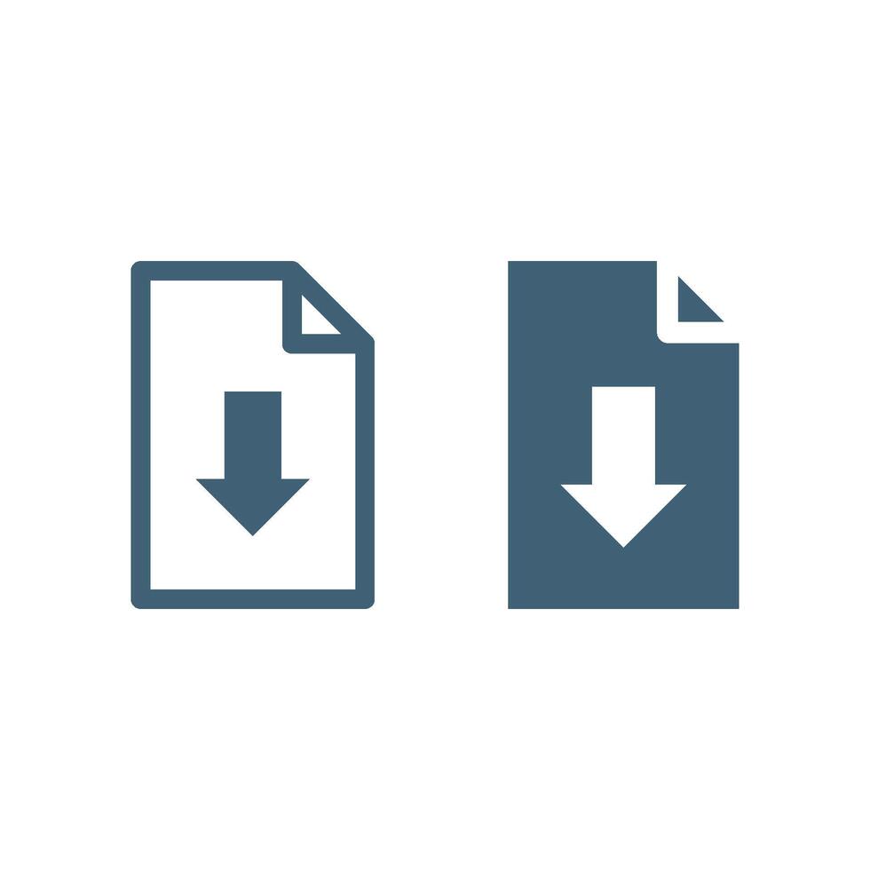 Set Simple Document Download Icon Logo Template Illustration Design. EPS 10. vector