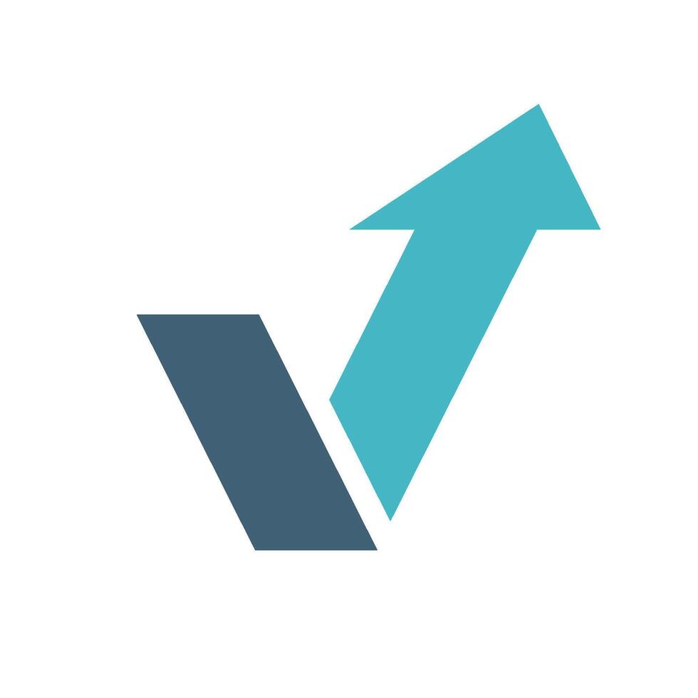 Blue Arrow Letter V Logo Template Illustration Design. EPS 10. vector