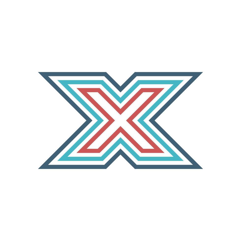 Colorful Outline Letter X Logo Template Illustration Design. EPS 10. vector