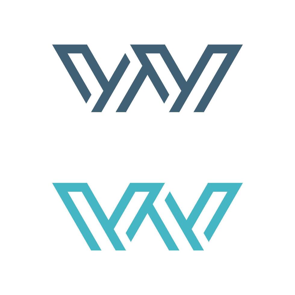 Set Outline Letter W Logo Template Illustration Design. EPS 10. vector