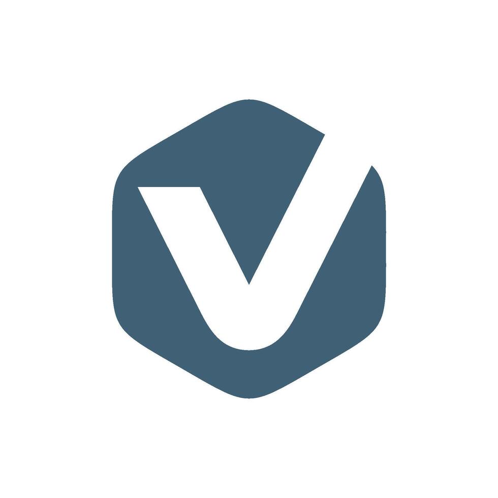 Hexagonal Negative Space Letter V Logo Template Illustration Design. EPS 10. vector