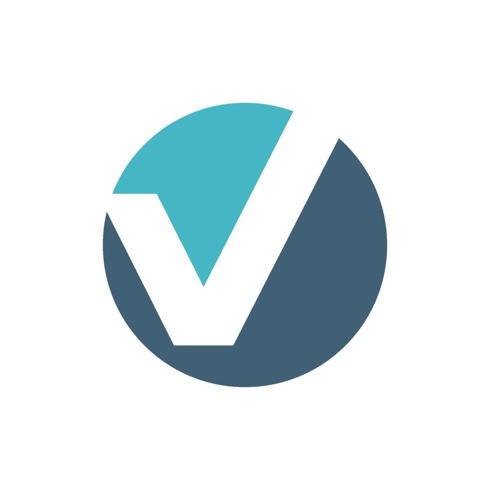Circle Negative Space Letter V Logo Template Illustration Design. EPS 10. vector