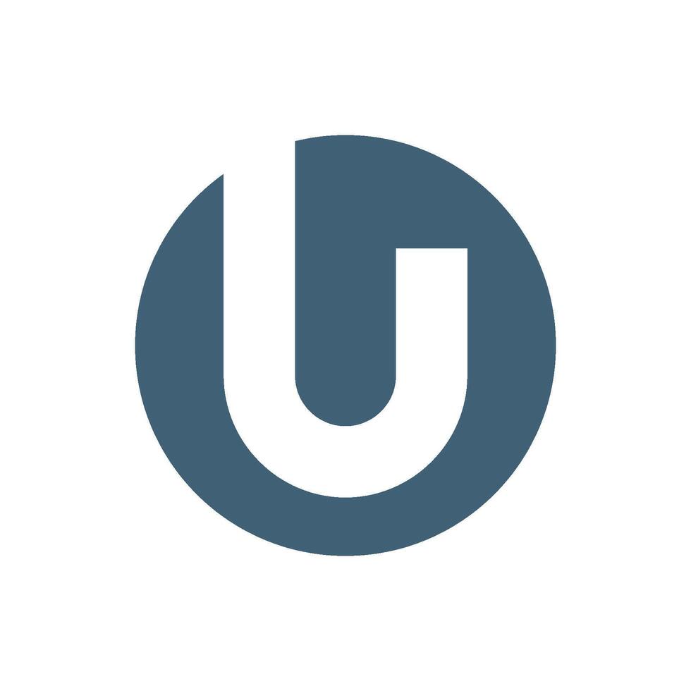 Circle Negative Space Letter U Logo Template Illustration Design. EPS 10. vector