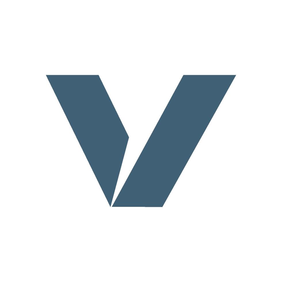 Block Blue Letter V Logo Template Illustration Design. EPS 10. vector