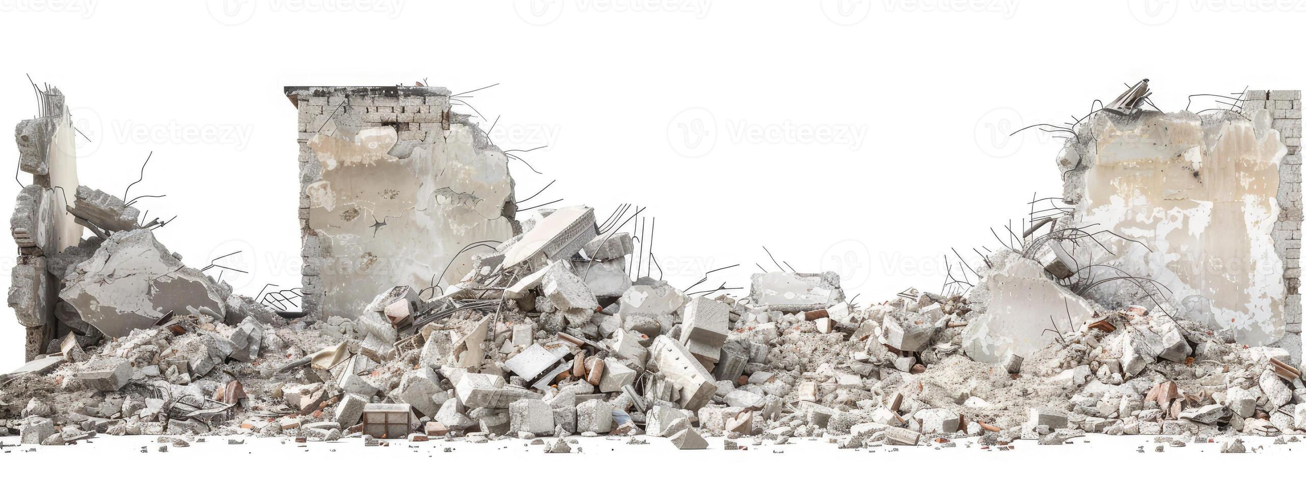 A large pile of rubble is shown in this image photo