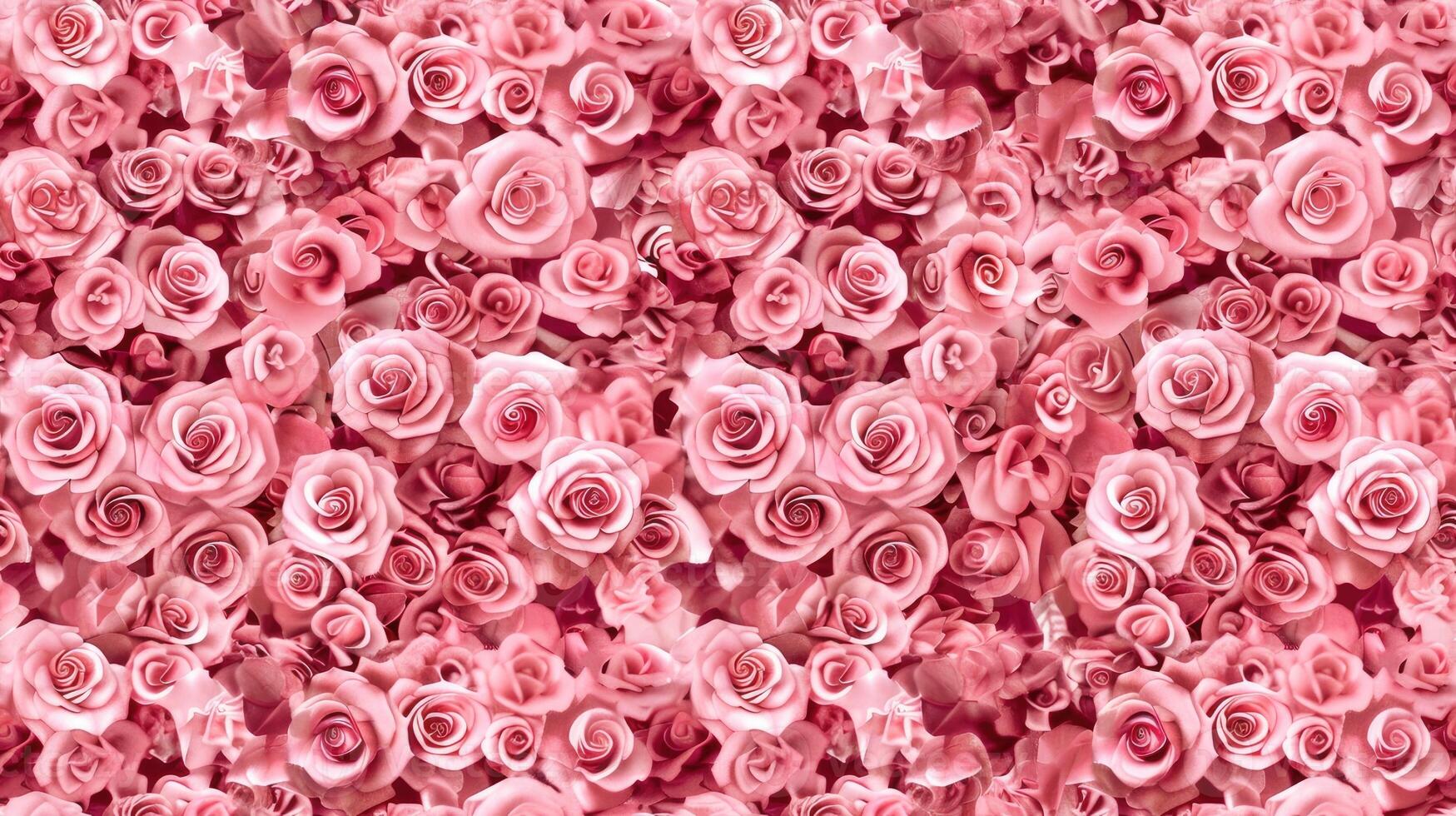 A large group of pink roses is shown in this image photo