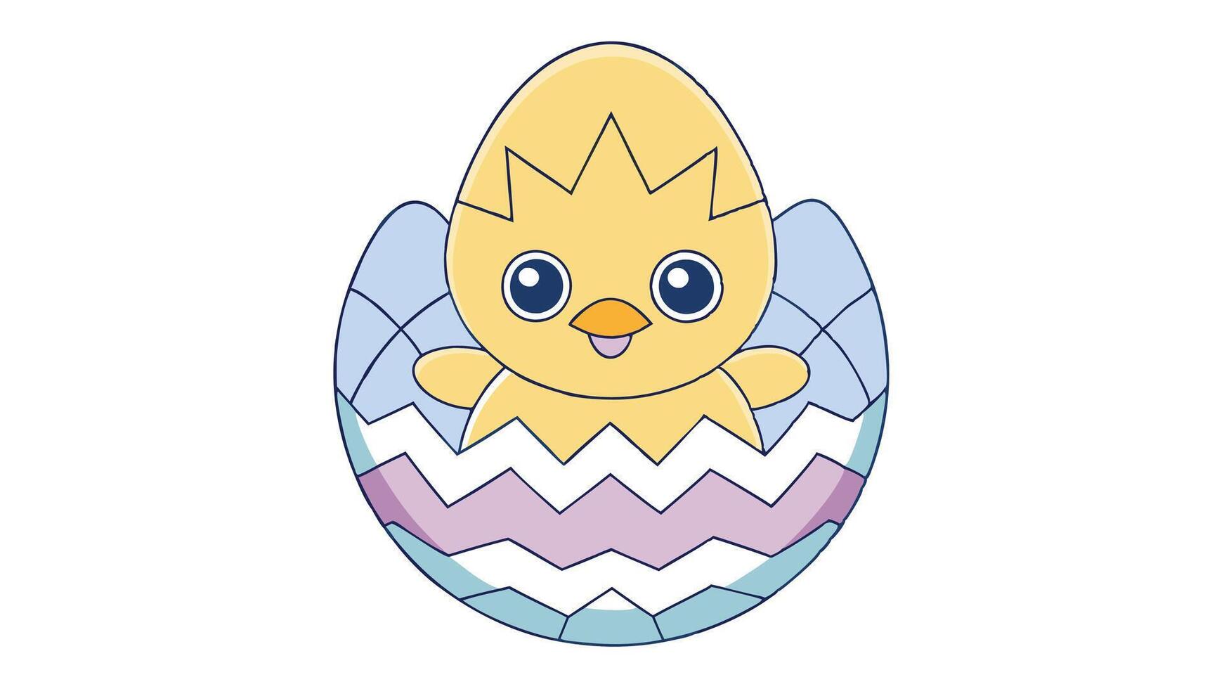 Minimalist Flat Baby Chick Illustration. Cute and Simple Design bird farm icon logo bird vector