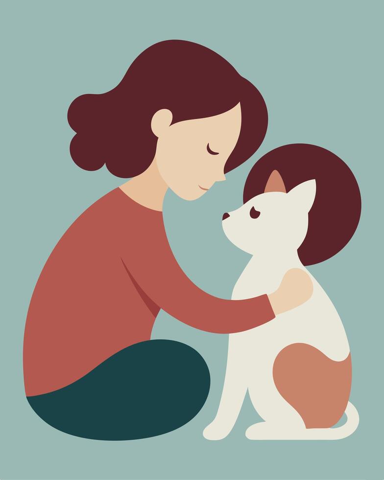 Mothers Day Artwork of Mother and Child Sharing a Gentle Moment of Affection vector