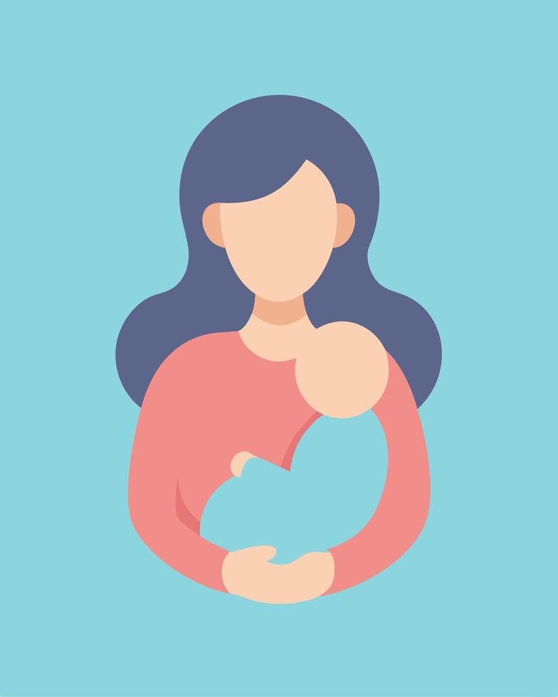 Happy Mothers Day Illustration Mother Holding Newborn In Quiet Morning Scene vector