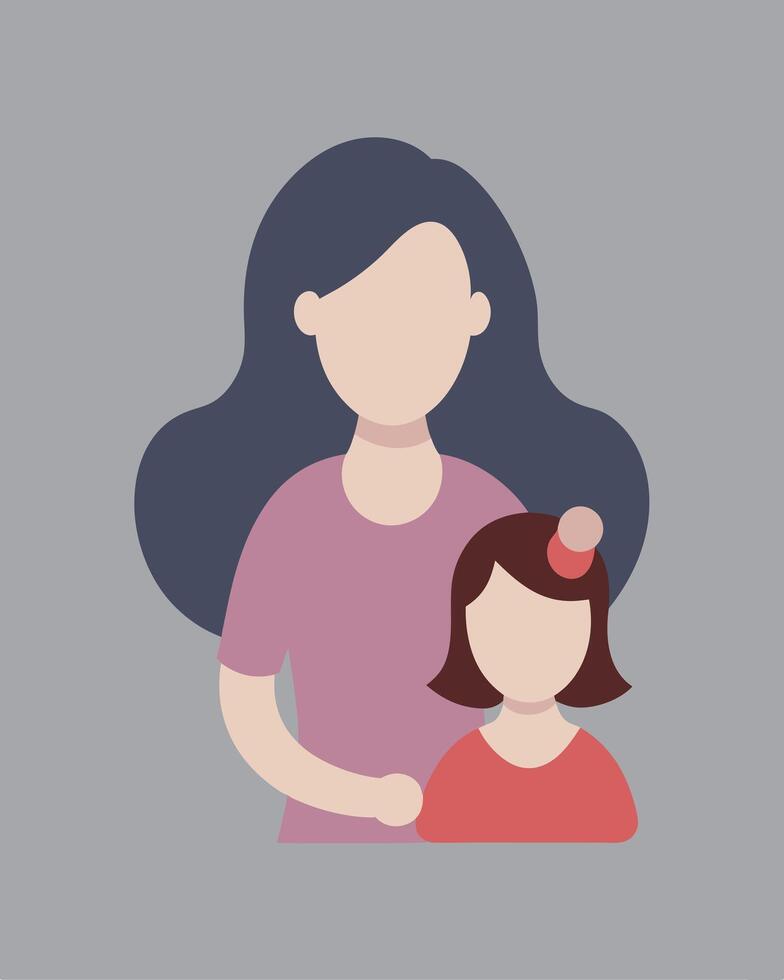 Happy Mothers Day Illustration Mother Styling Child Hair With Tender Care vector